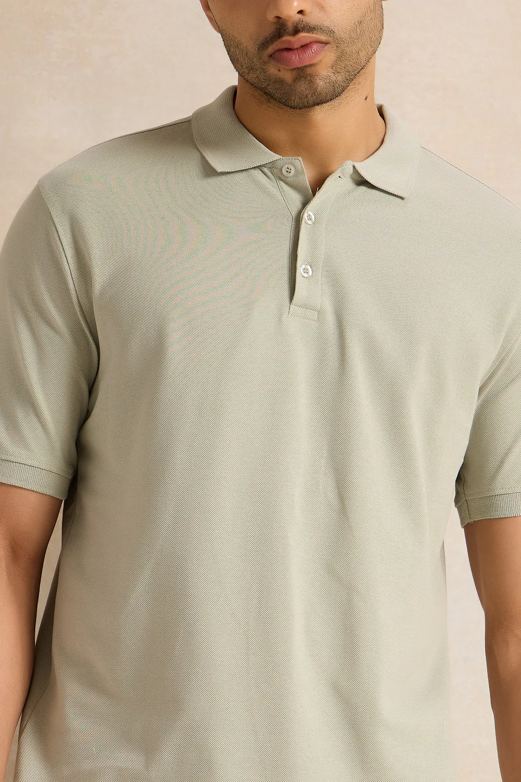 Men Mint Solid Polo Shirt