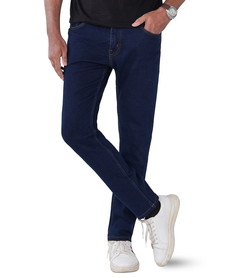 Men's Dark Blue Slim Fit Jeans - Denim Pant with Normal Stretch