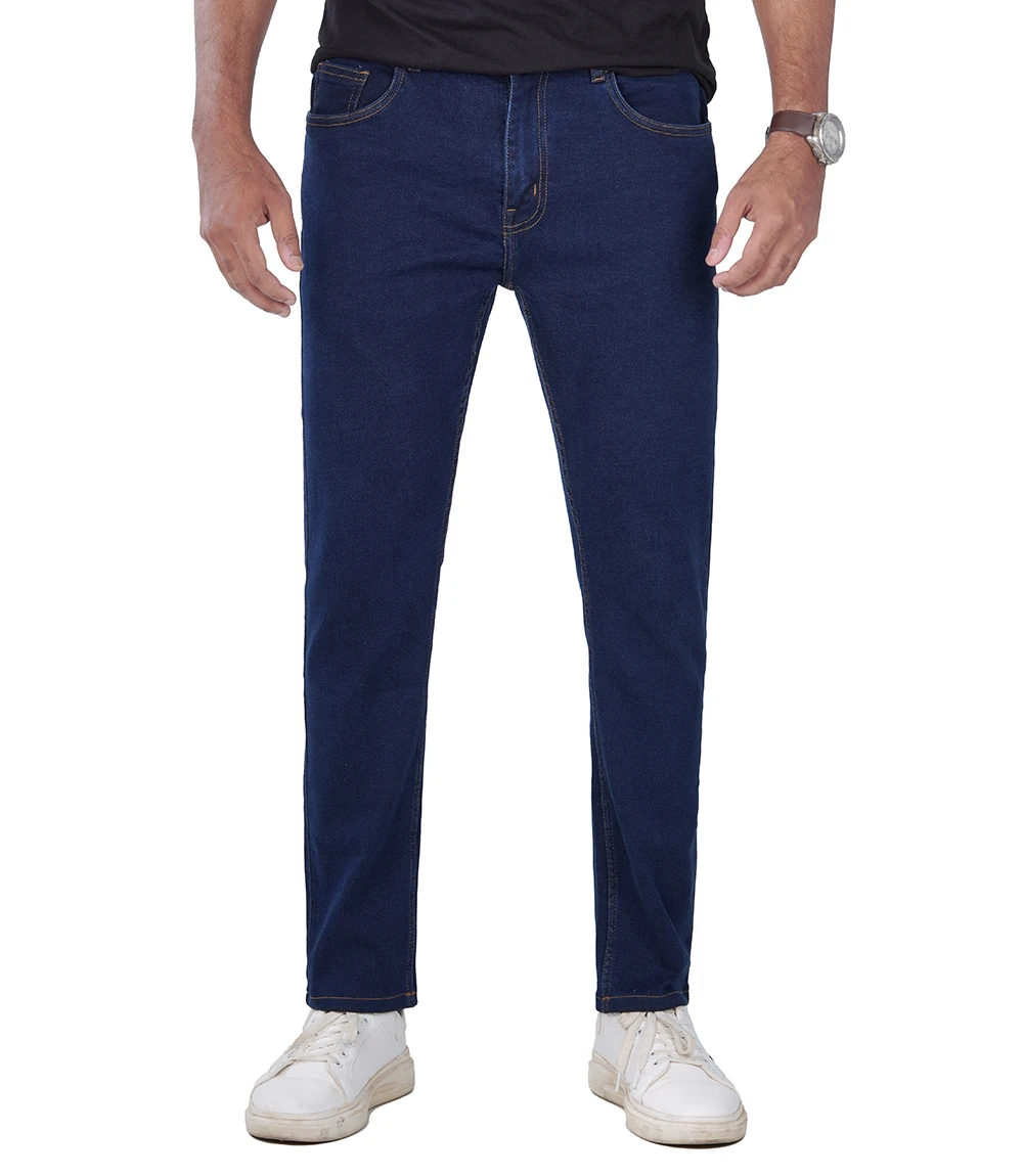 Men's Dark Blue Slim Fit Jeans - Denim Pant with Normal Stretch