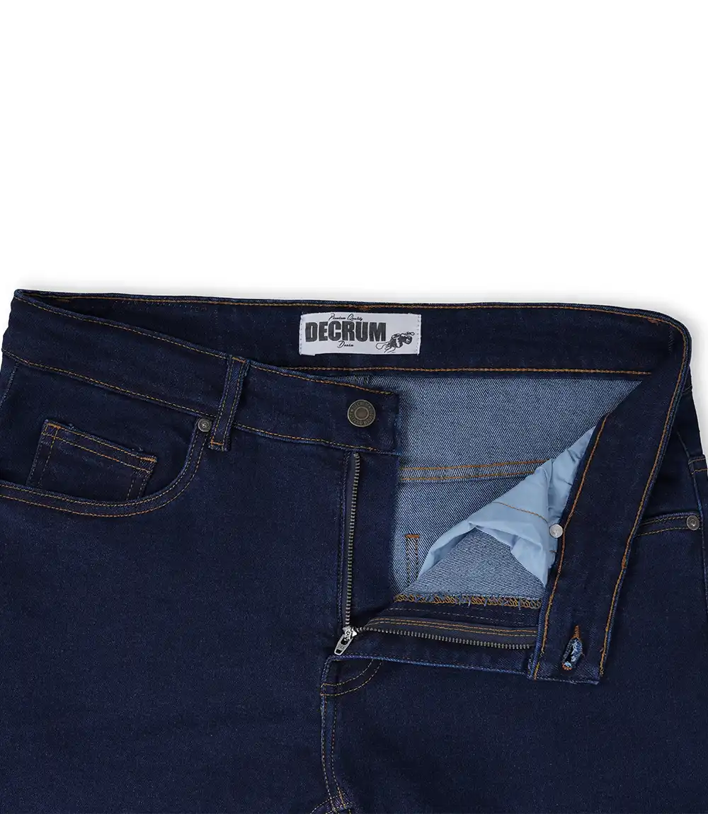 Men's Dark Blue Slim Fit Jeans - Denim Pant with Normal Stretch