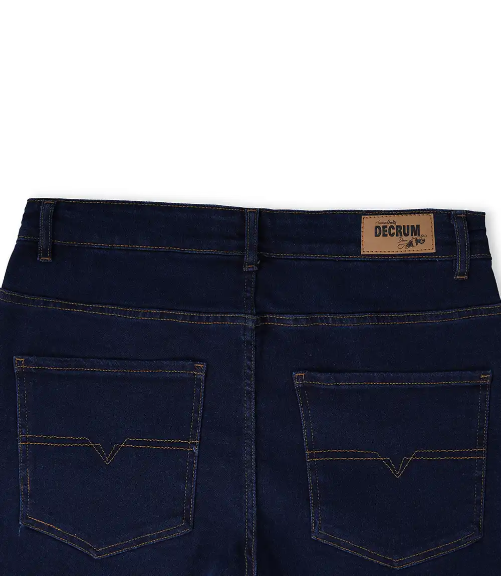 Men's Dark Blue Slim Fit Jeans - Denim Pant with Normal Stretch