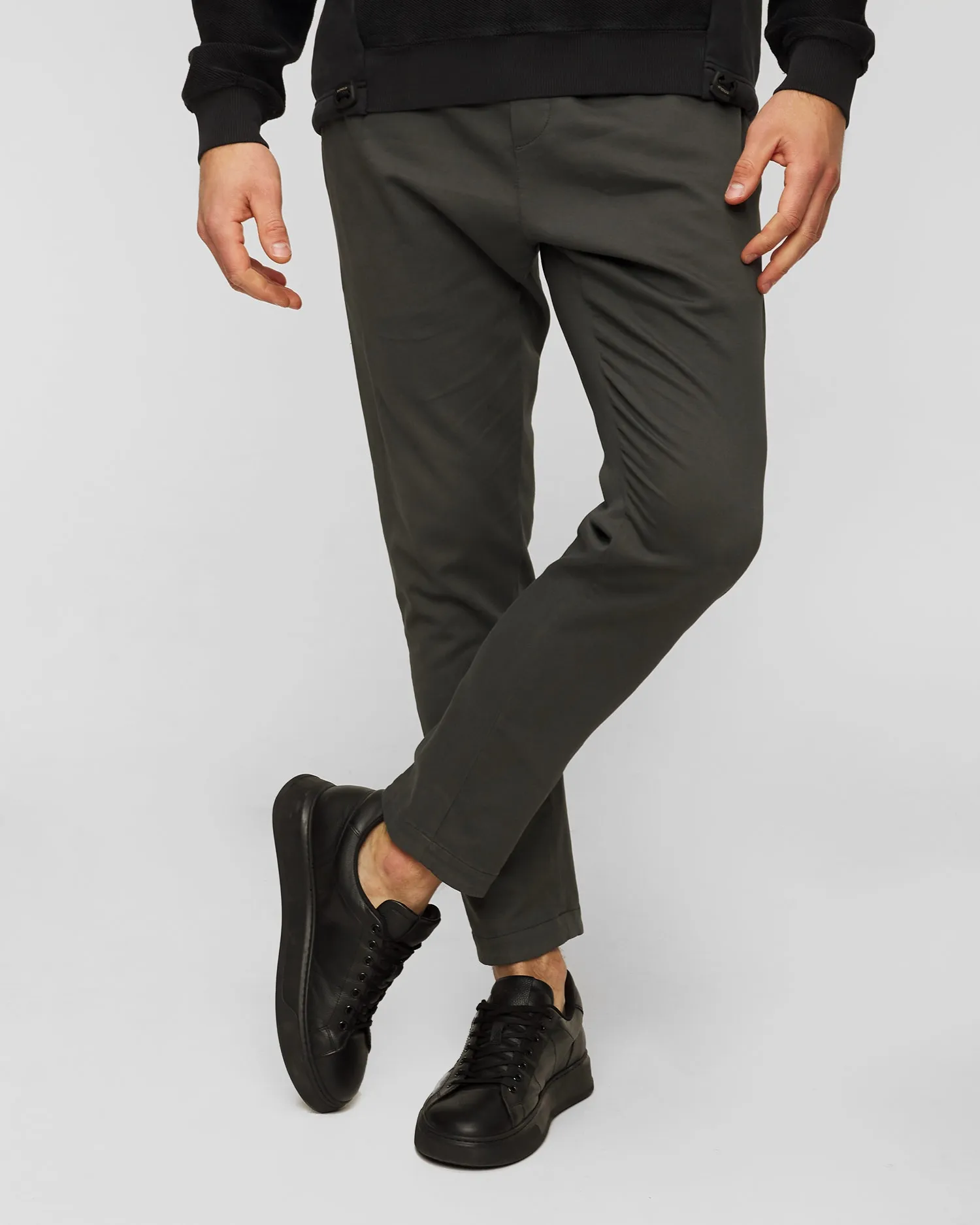 Men's dark grey wool trousers Dondup Pantalone Dom UP556-945