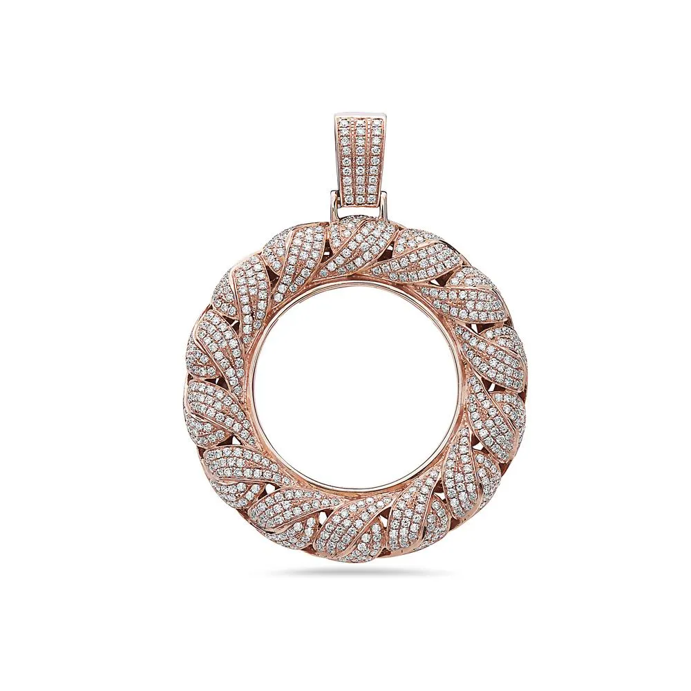 Men's 14K Rose Gold Torus Pendant with 6.26 CT Diamonds