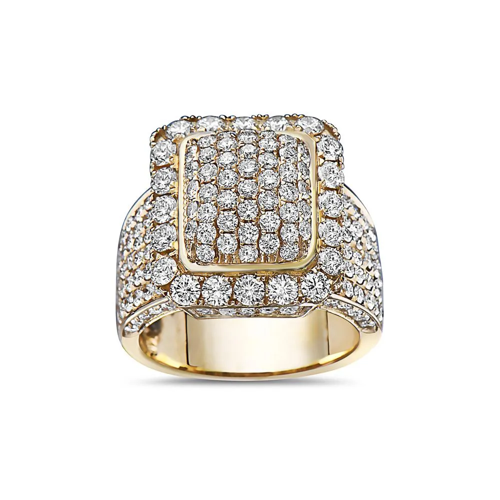 Men's 14K Yellow Gold Ring with 5.40 CT Diamonds