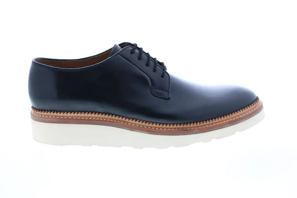 Men's Black Leather Plain Toe Oxfords