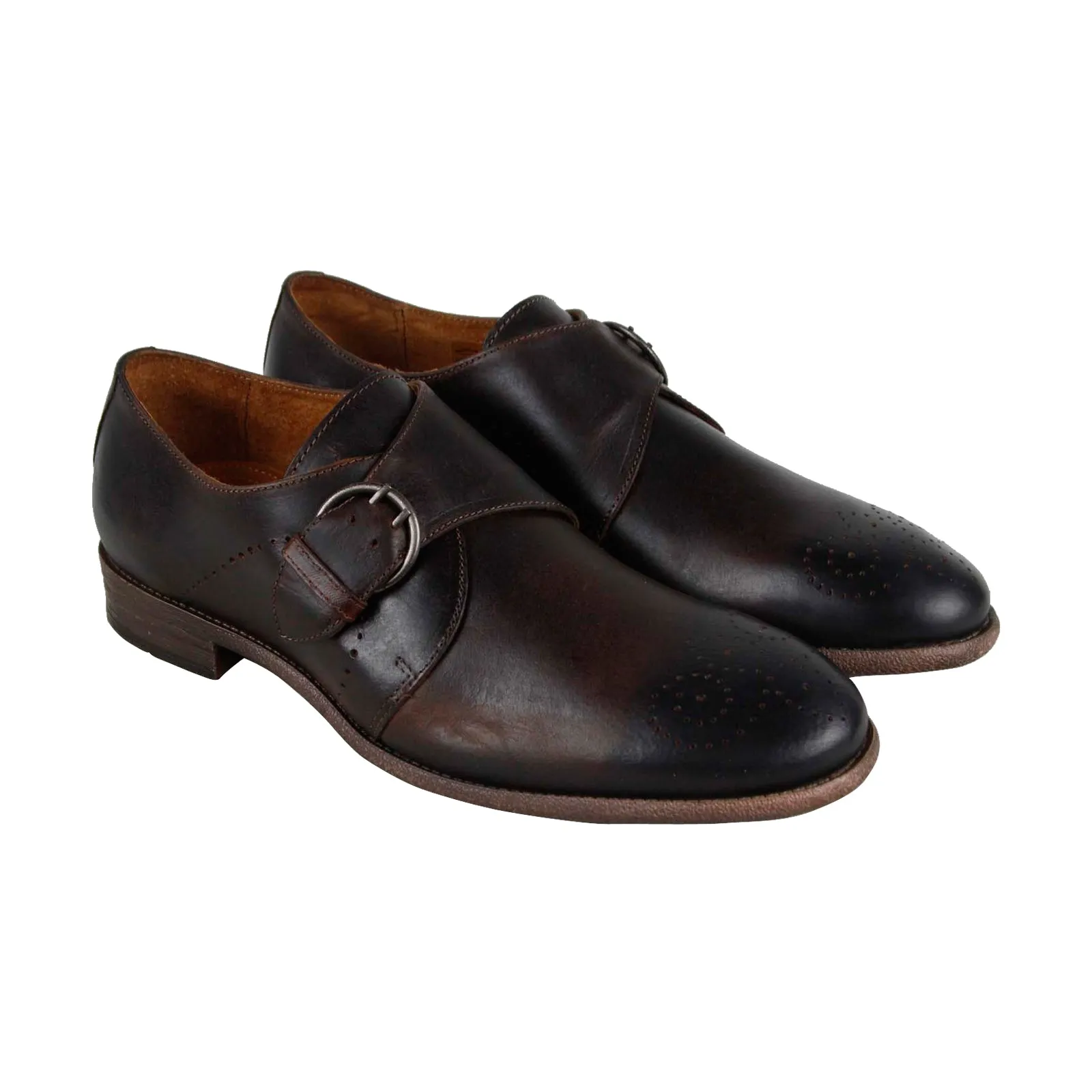 Men's Brown Monk Strap Oxfords by Robert Wayne Tf Montana