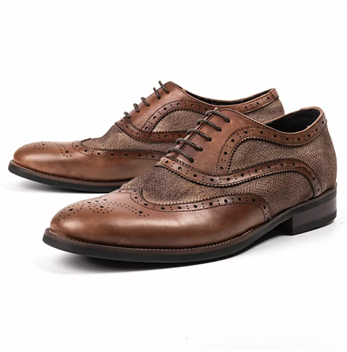 Men's Handcrafted Suede Wingtip Oxford Shoes