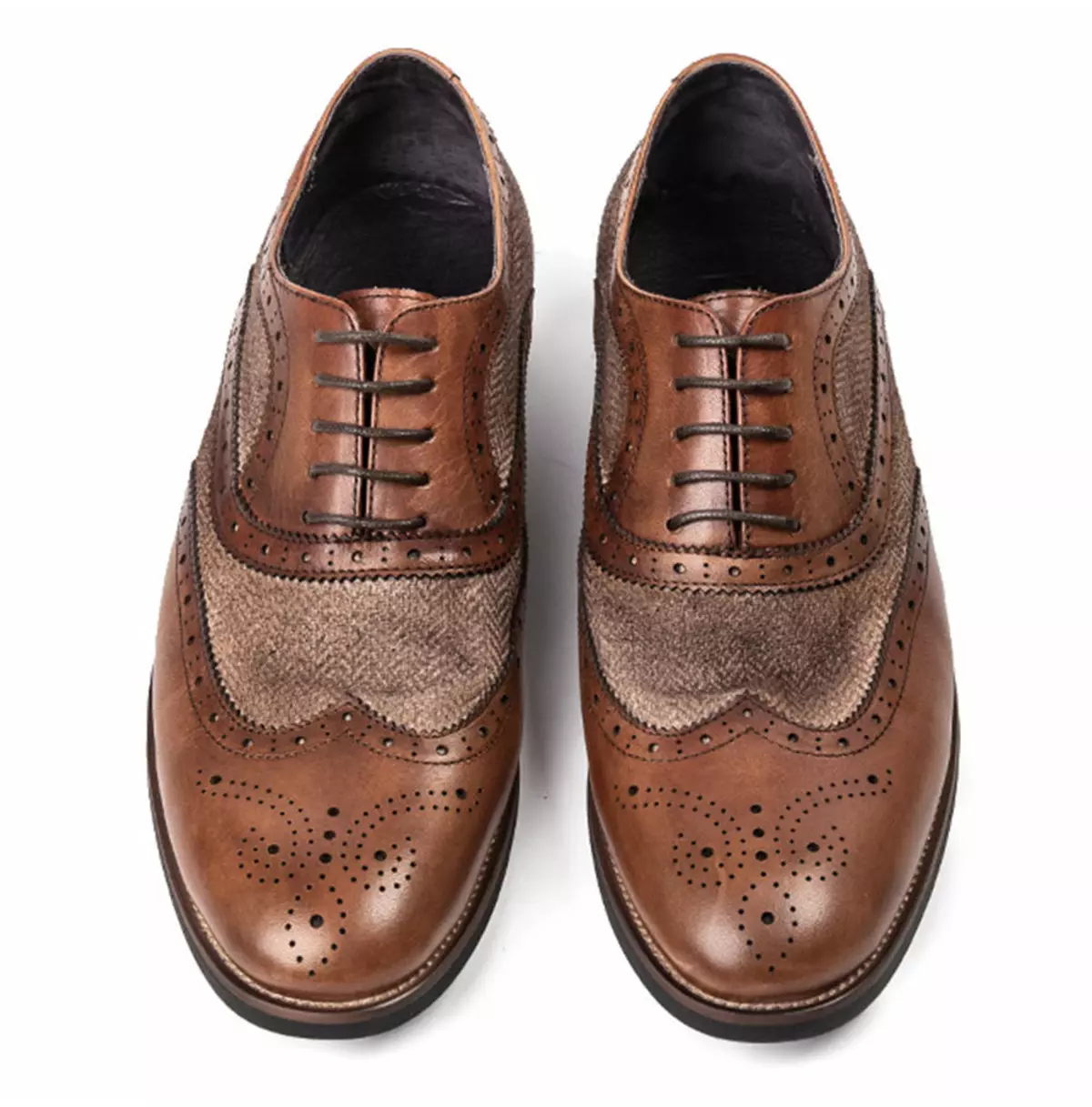 Men's Handcrafted Suede Wingtip Oxford Shoes