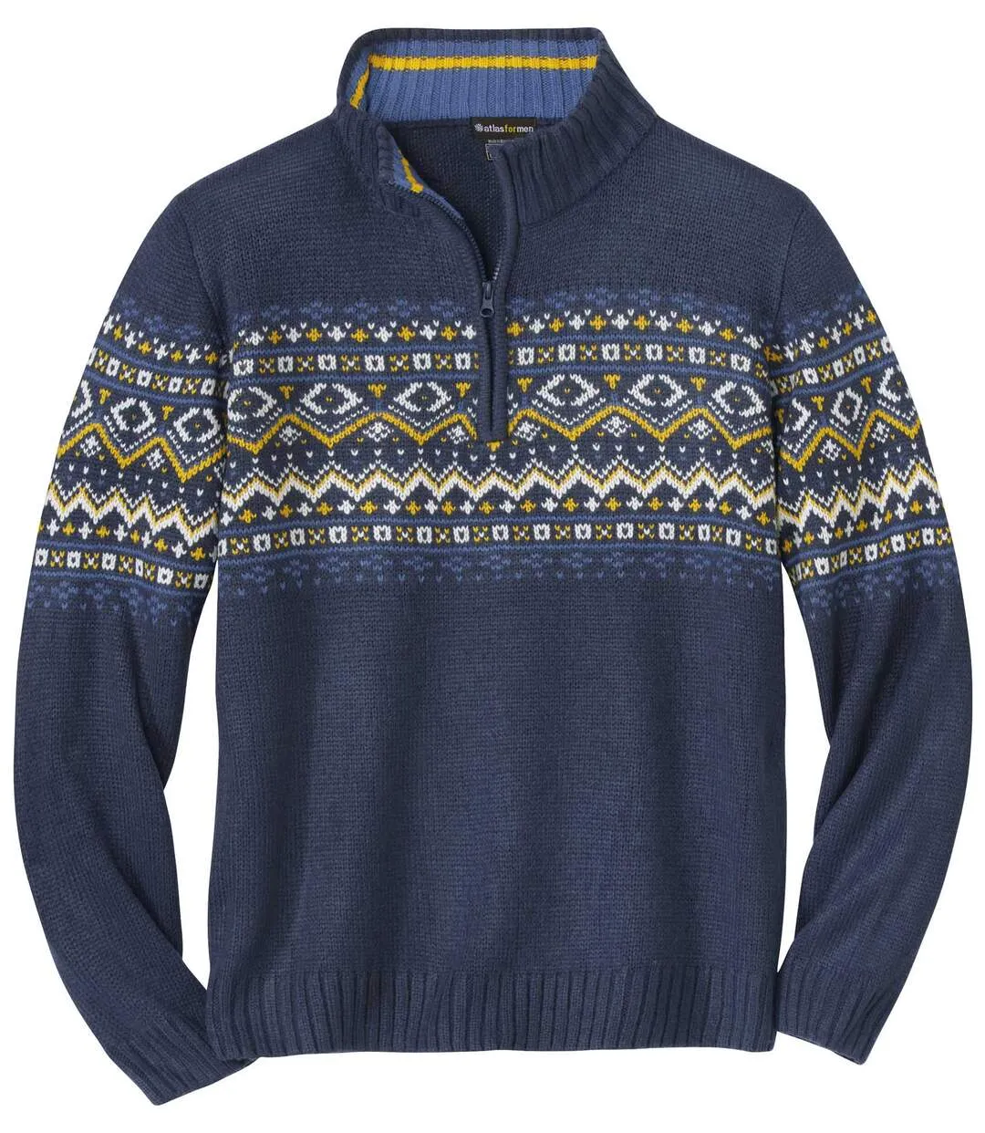 Men's Navy Patterned Jumper 