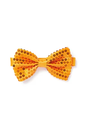 Men's Orange Sequin Bow Tie