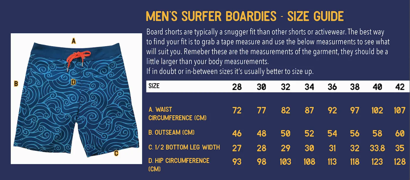 Men's Surfer Boardies: Kaleidoscope