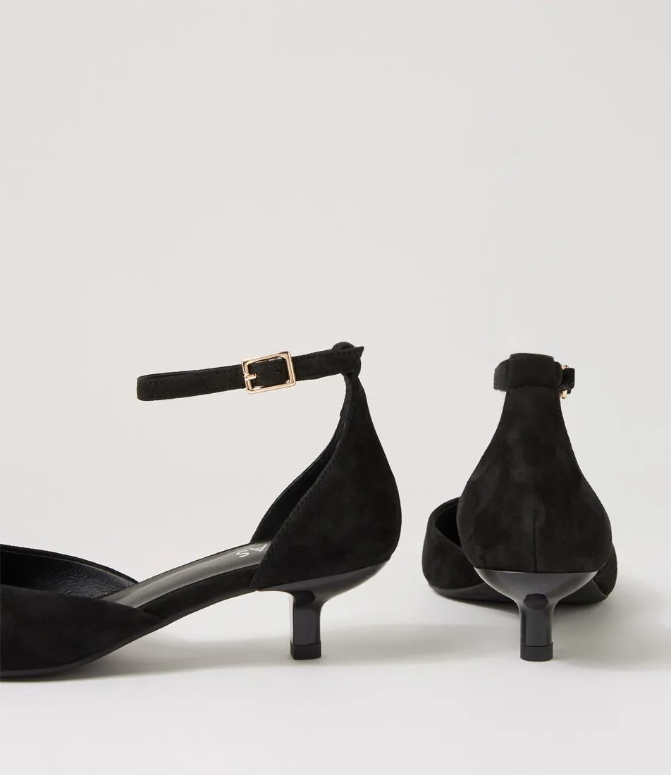 MIDAS Cosha Black Suede Heels