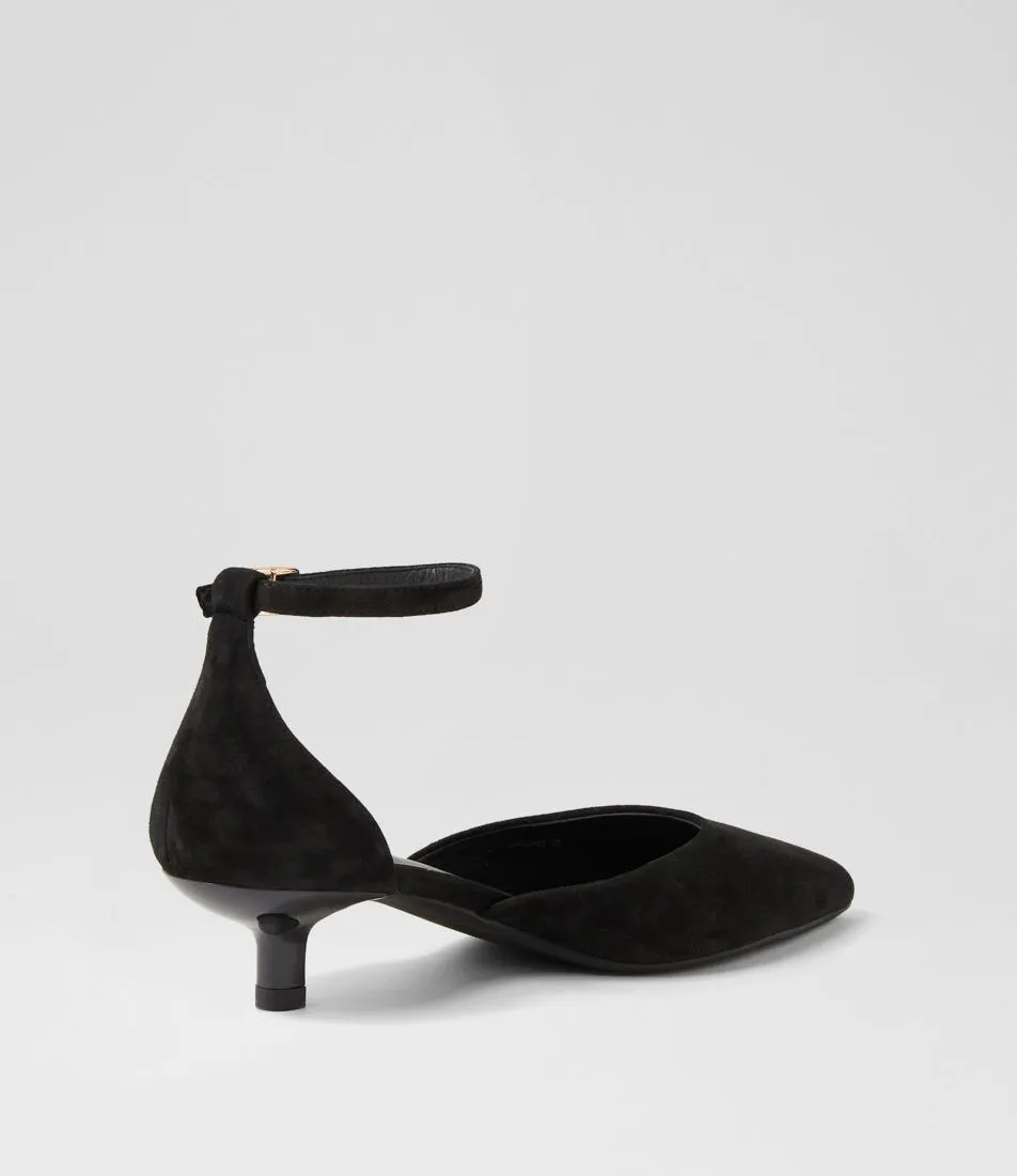 MIDAS Cosha Black Suede Heels