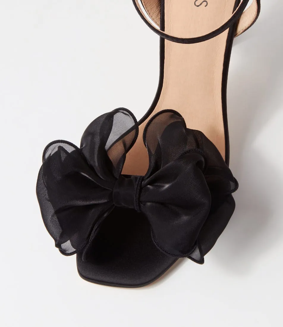 MIDAS Darris Black Satin Heels