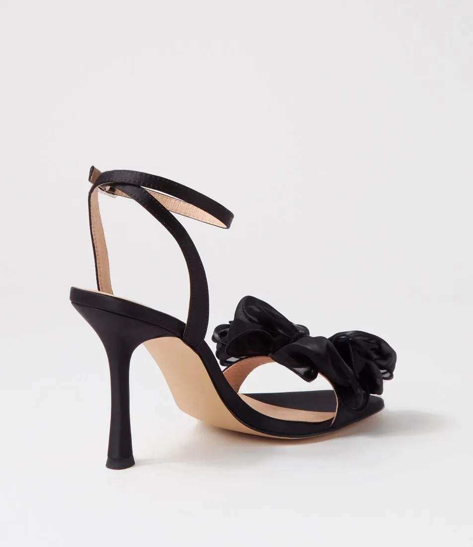 MIDAS Darris Black Satin Heels