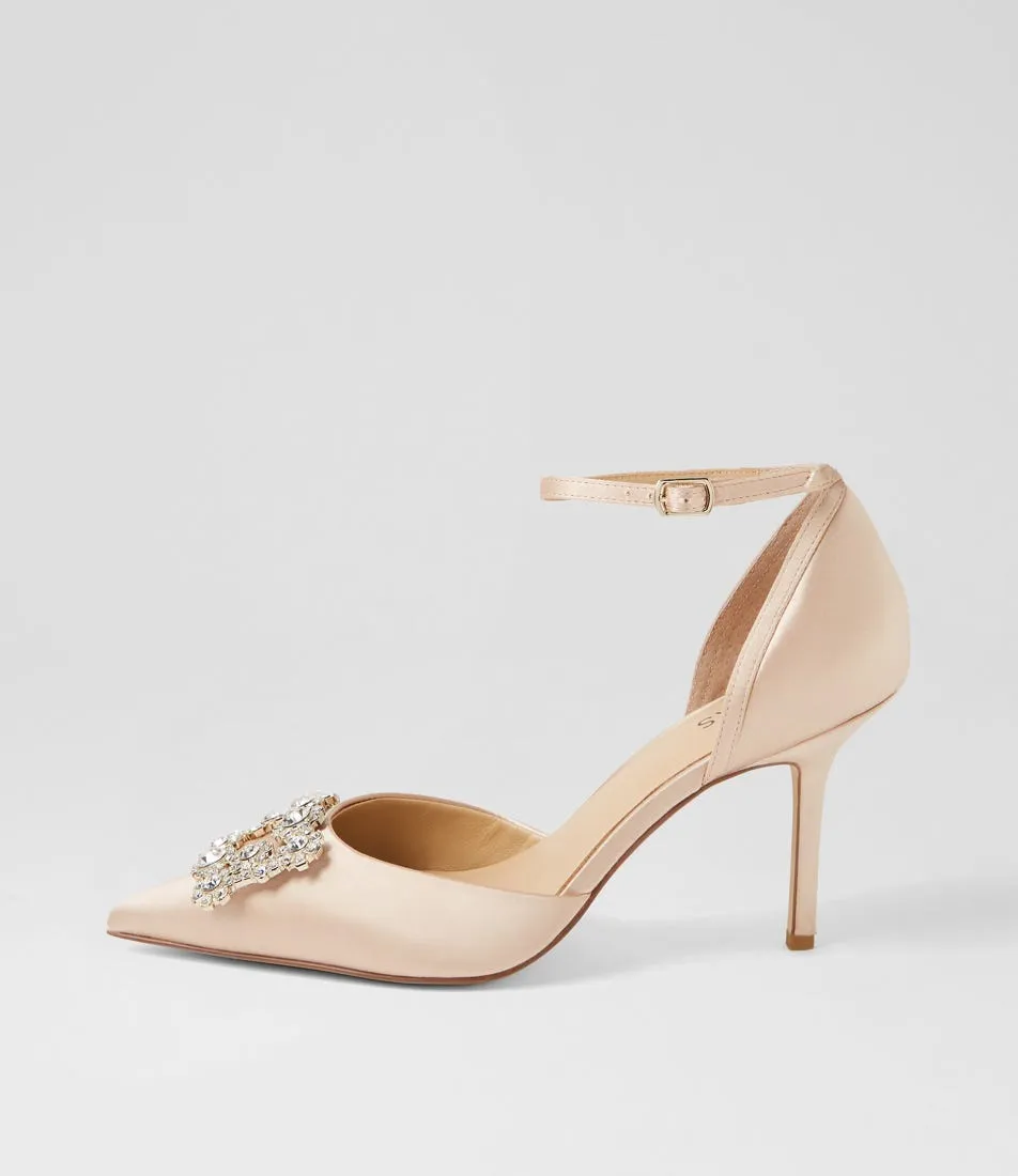 MIDAS Diarmond Nude Satin Heels