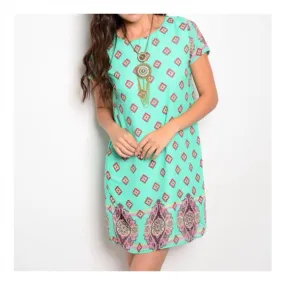 Mint Print Dress