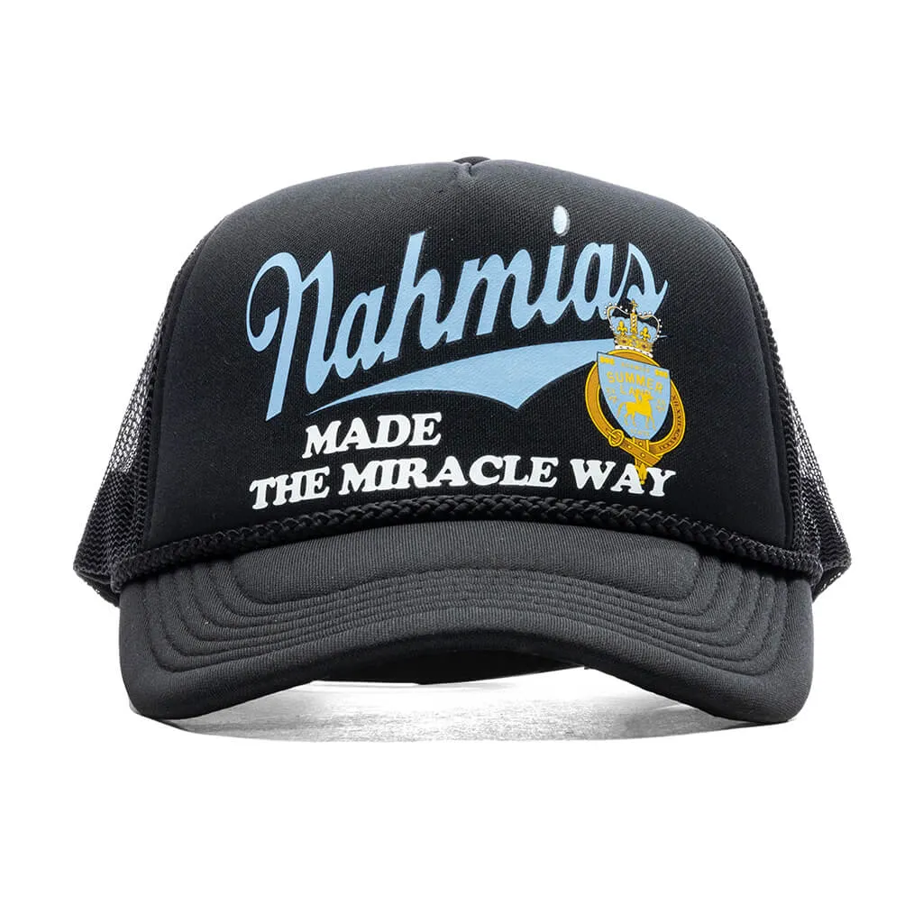 Dusty Blue/Black Foam Trucker Hat by Miracle Way