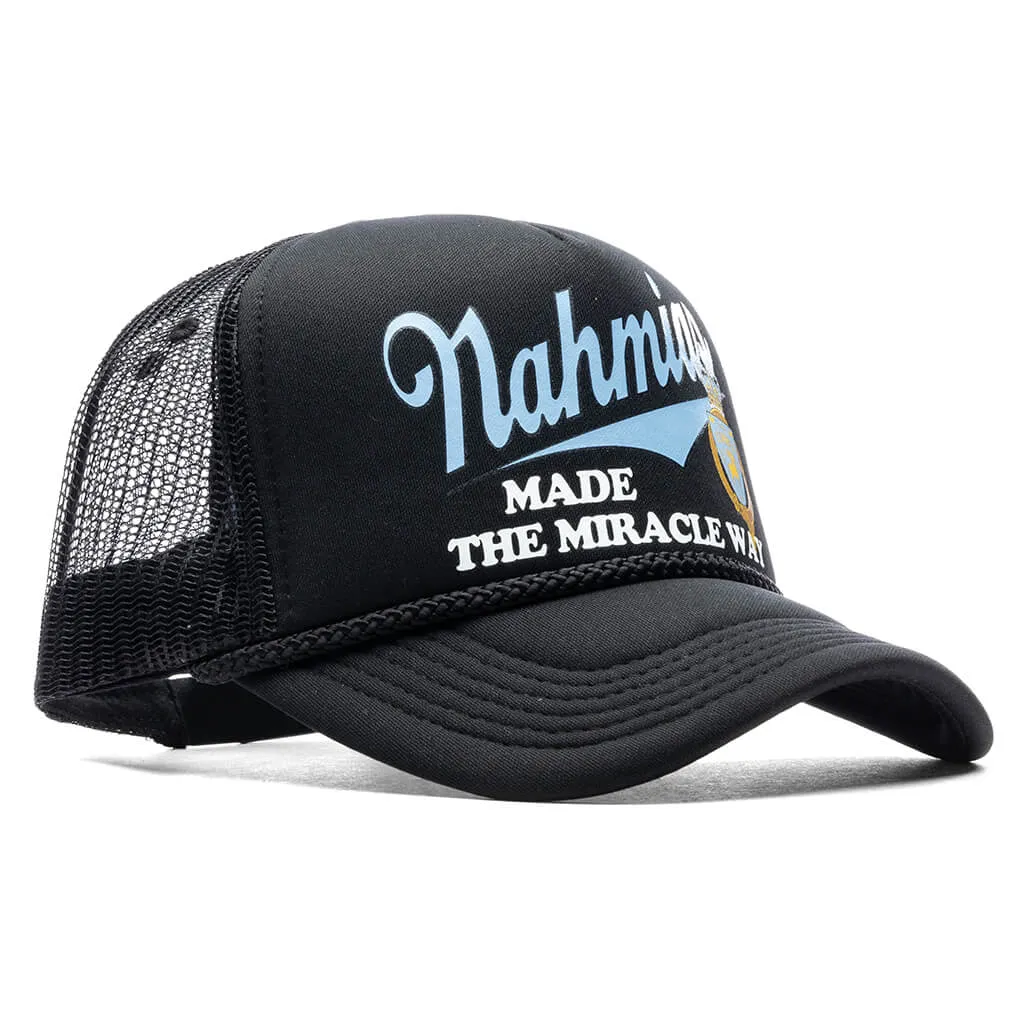 Dusty Blue/Black Foam Trucker Hat by Miracle Way