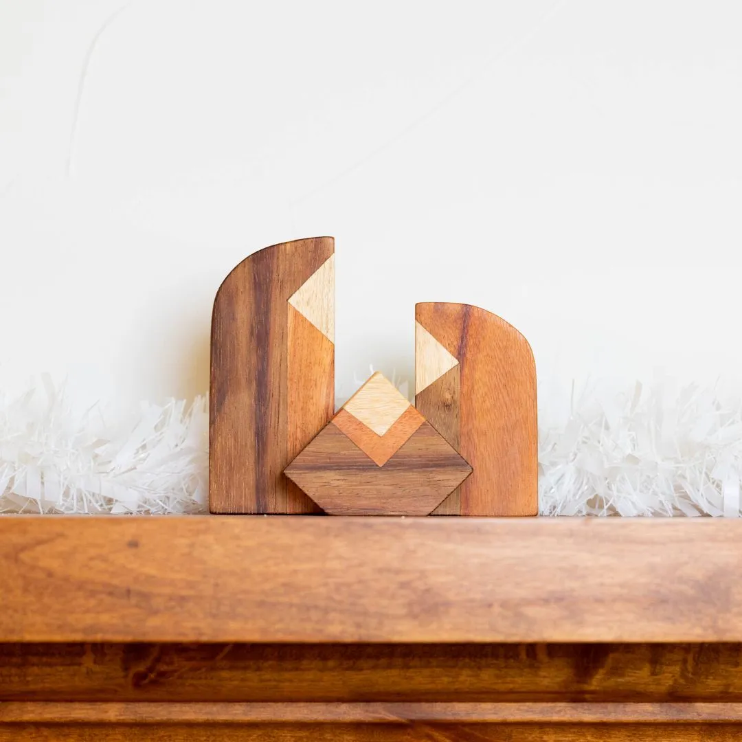 Modern Wooden Nativity Set Holy Family - Buy Online Now