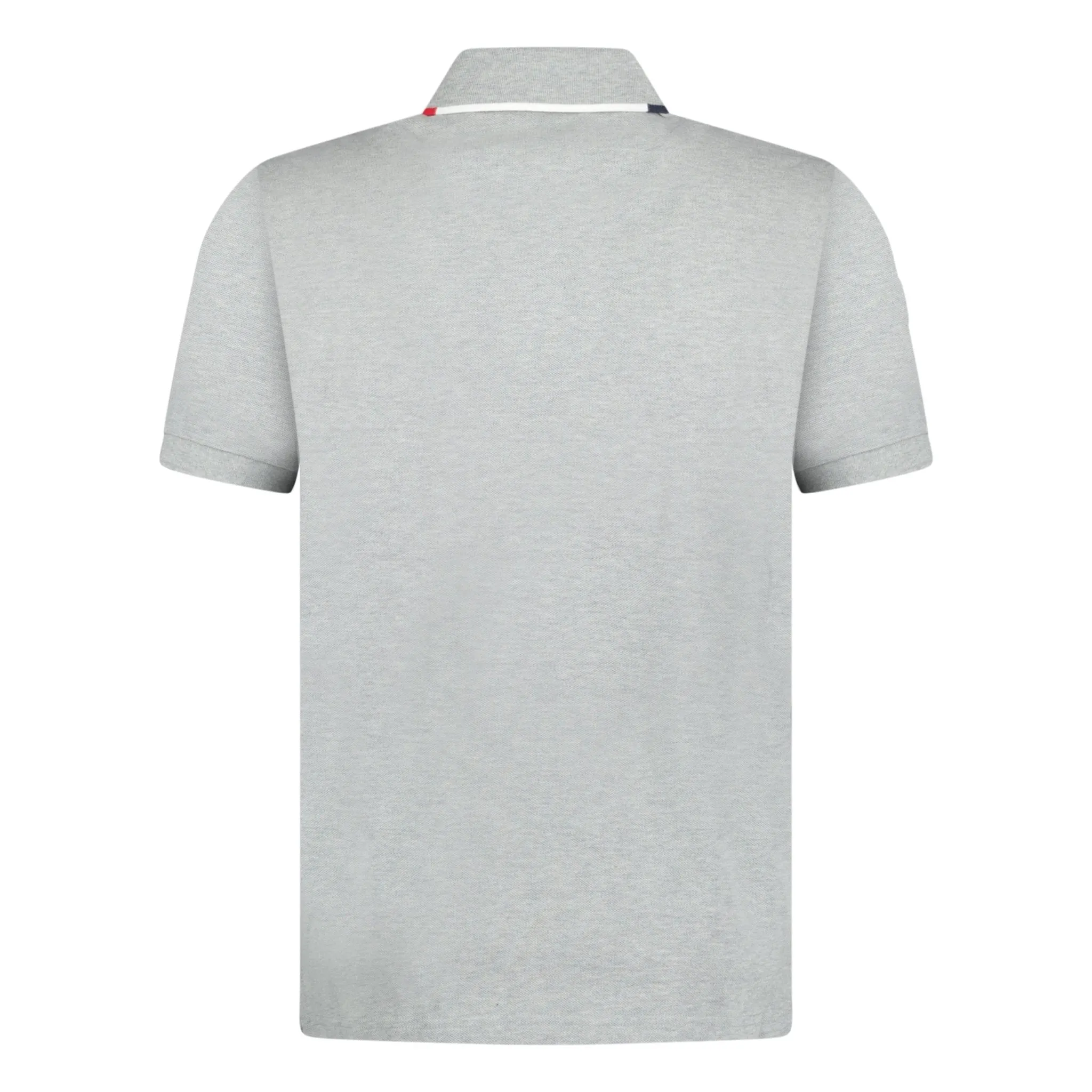 MONCLER Grey Polo Shirt with Sleeve Logo