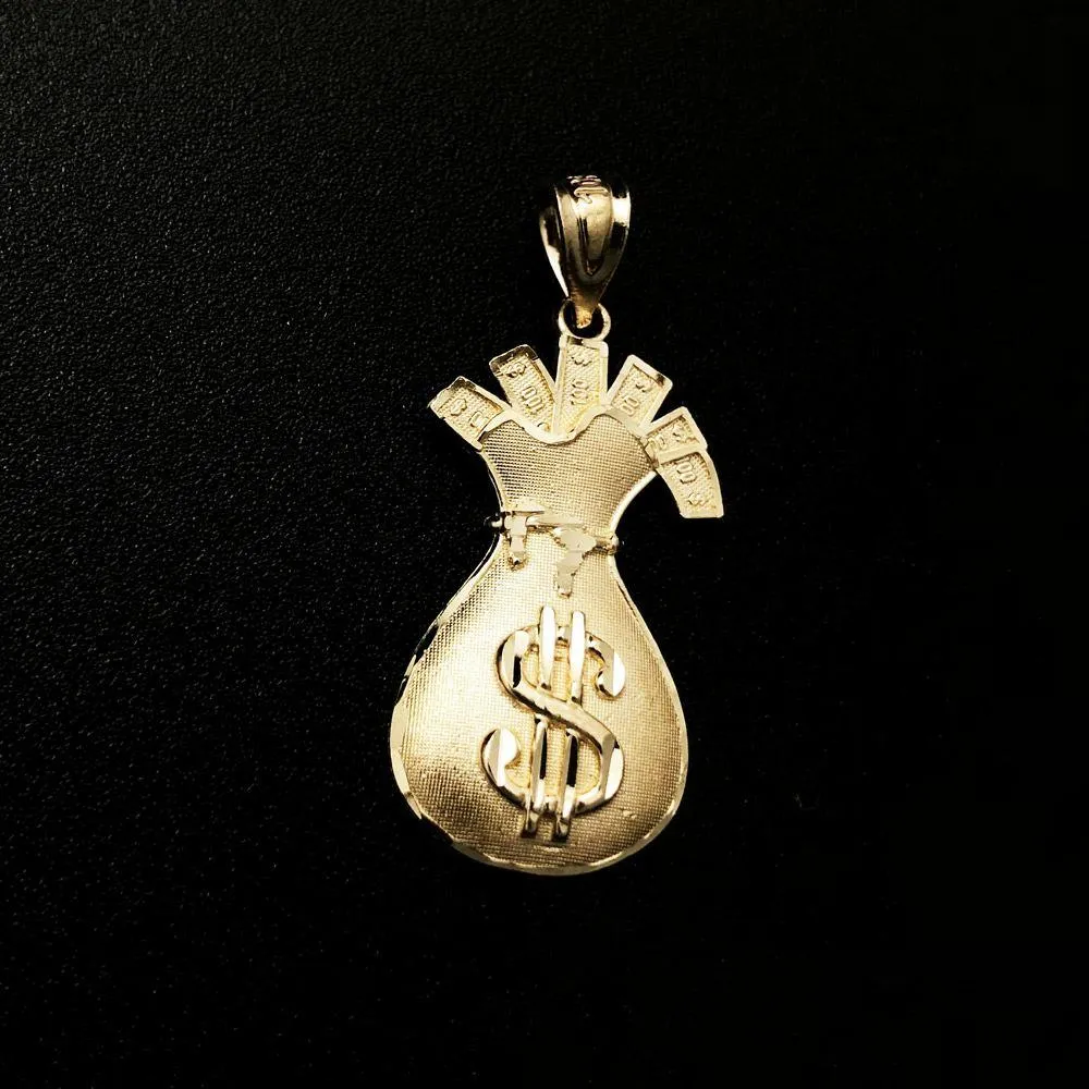 10K Yellow Gold Mini Money Bag Pendant