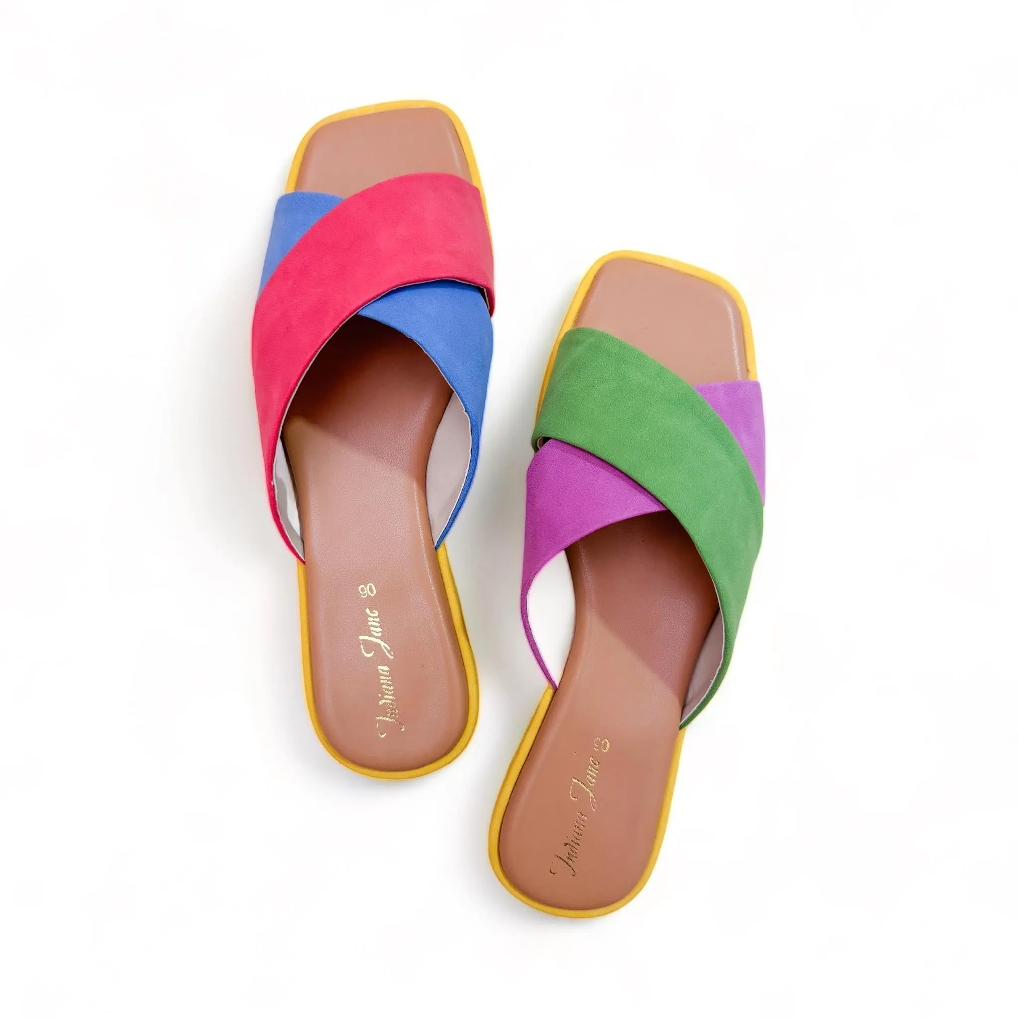 MORADA Festive Combo Cross Strap Low Platform Slides