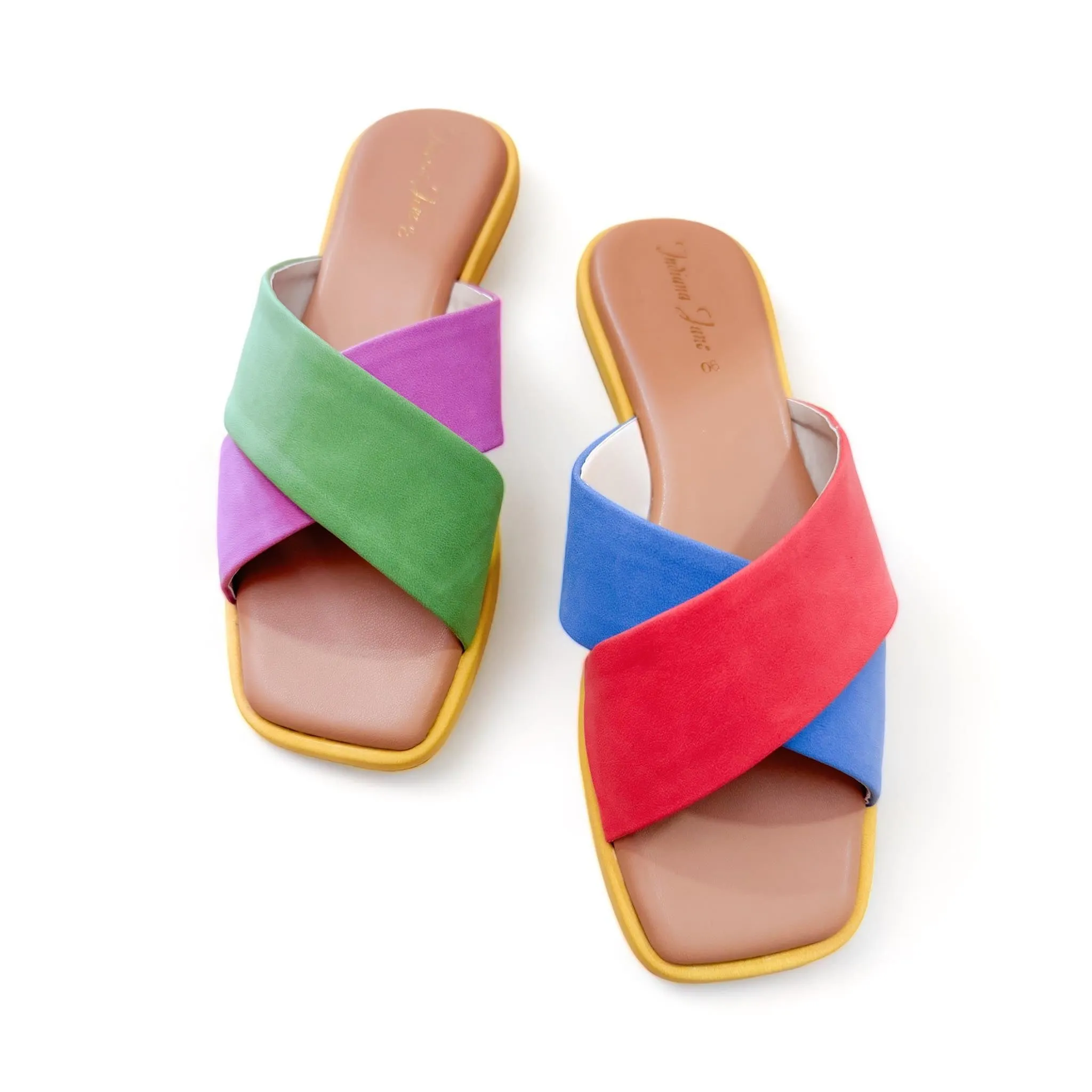 MORADA Festive Combo Cross Strap Low Platform Slides