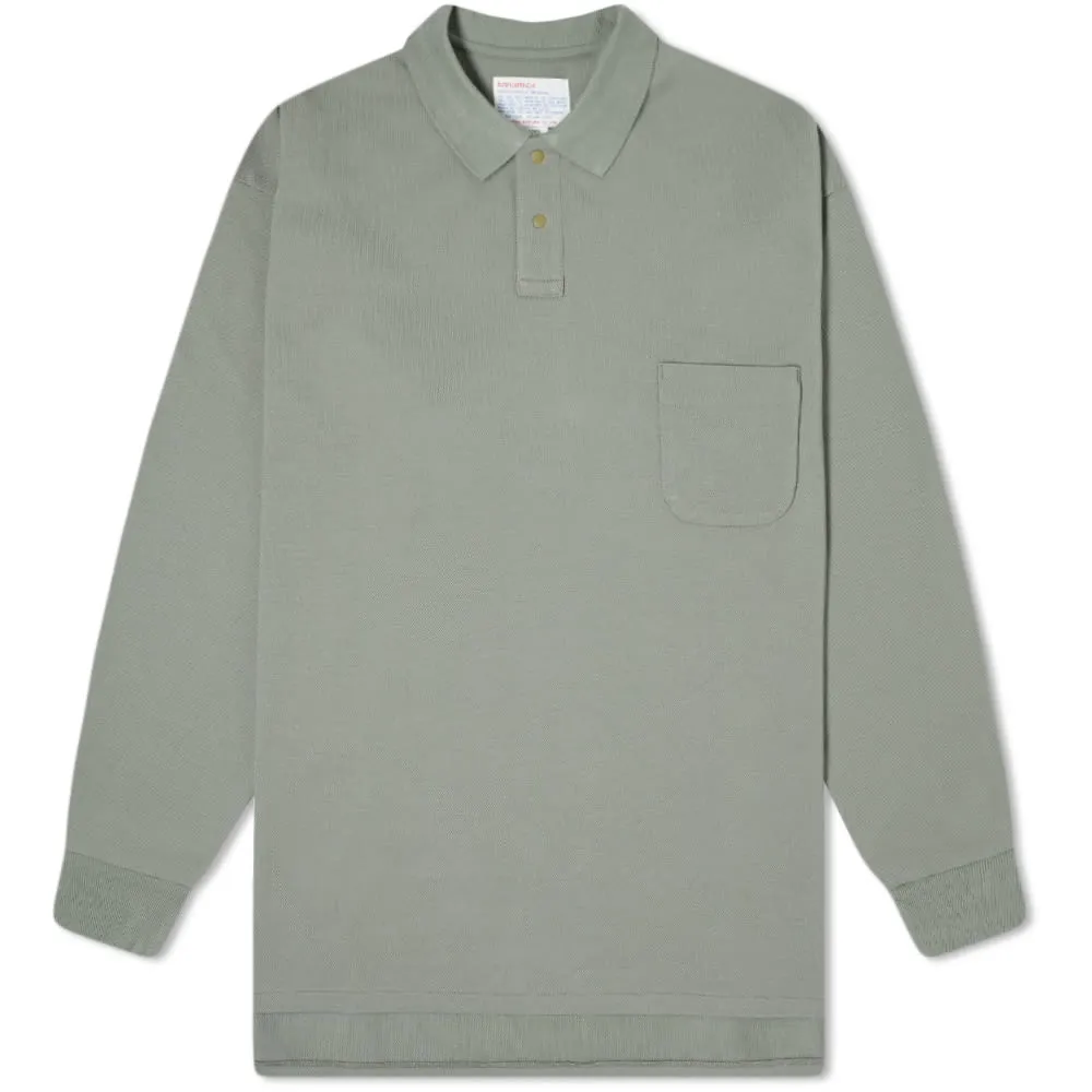 Nanamica Olive Polo Collar Sweatshirt