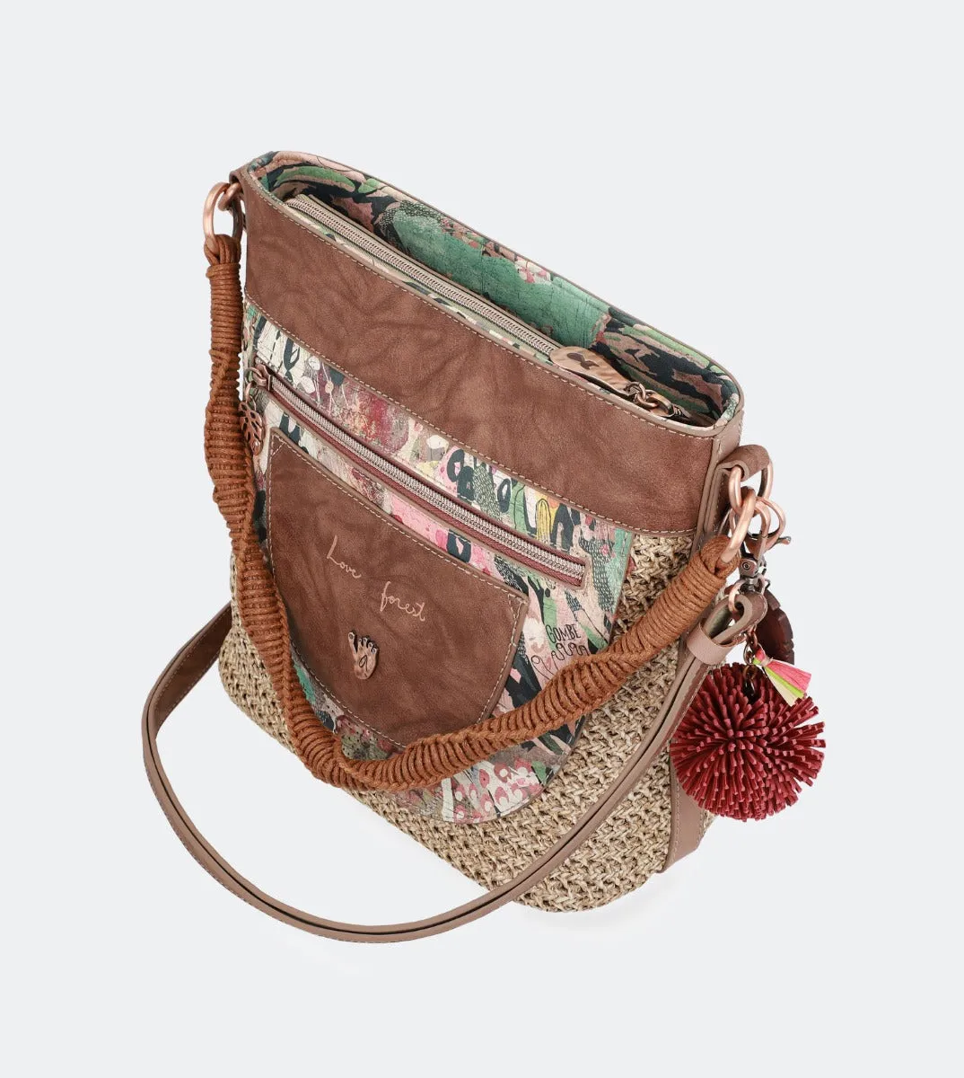 Nature raffia shoulder bag