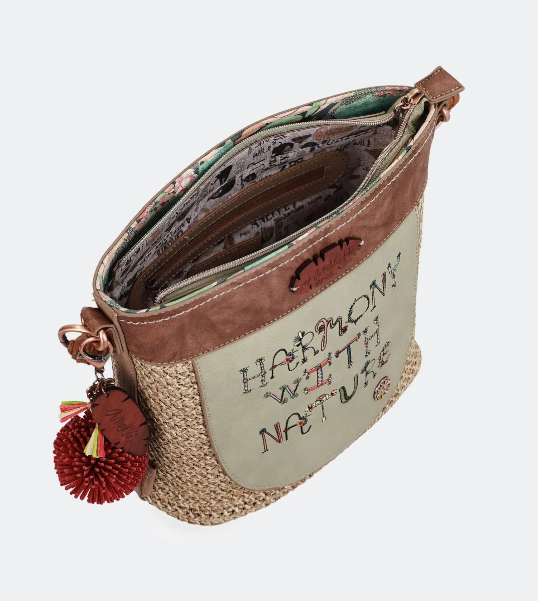 Nature raffia shoulder bag