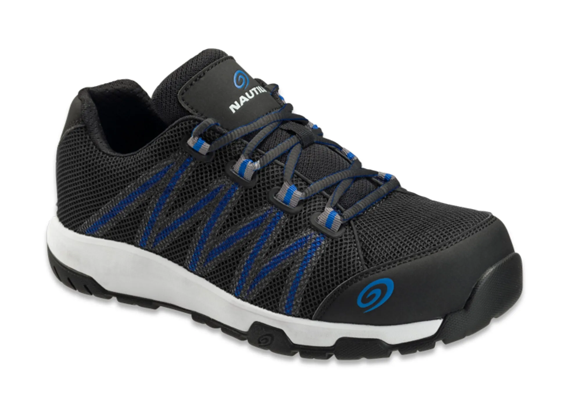 Nautilus Mens Black/Blue Mesh Comp Toe 1345 Accelerator Work Shoes