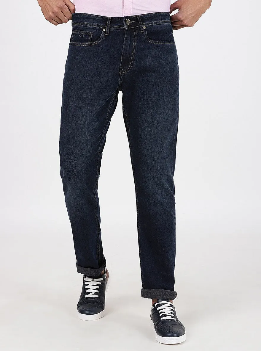 Navy Blue Washed Straight Fit Jeans | JadeBlue