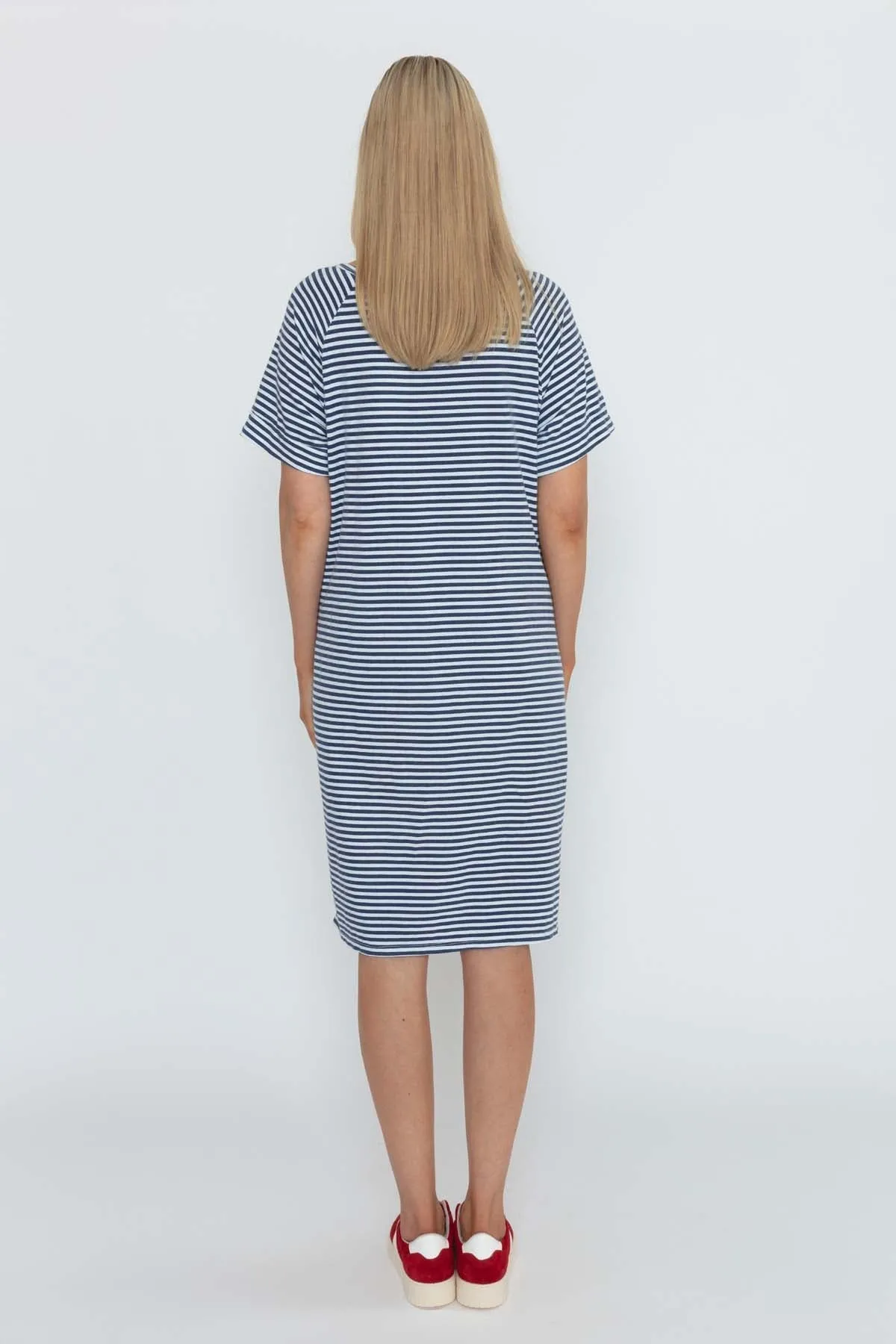 Navy Stripe Jersey Dress