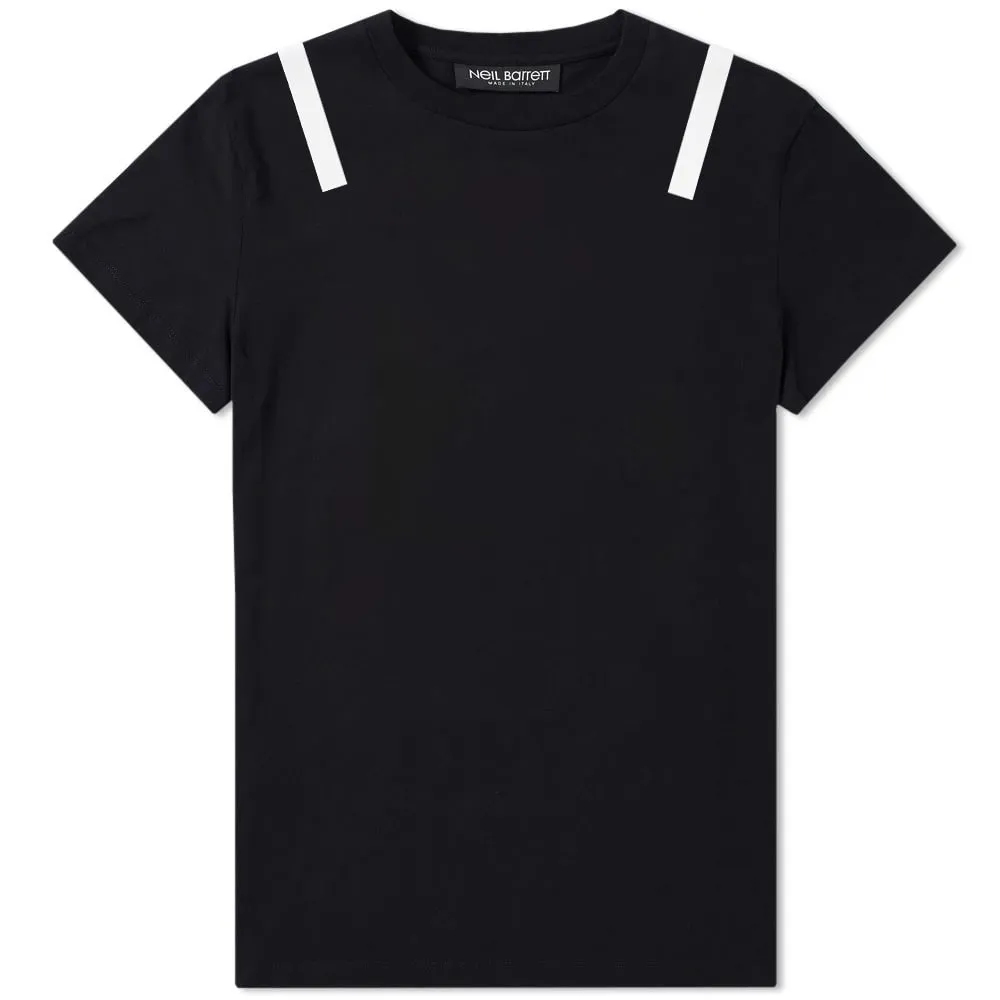 Neil Barrett Black Striped Shoulder Tee