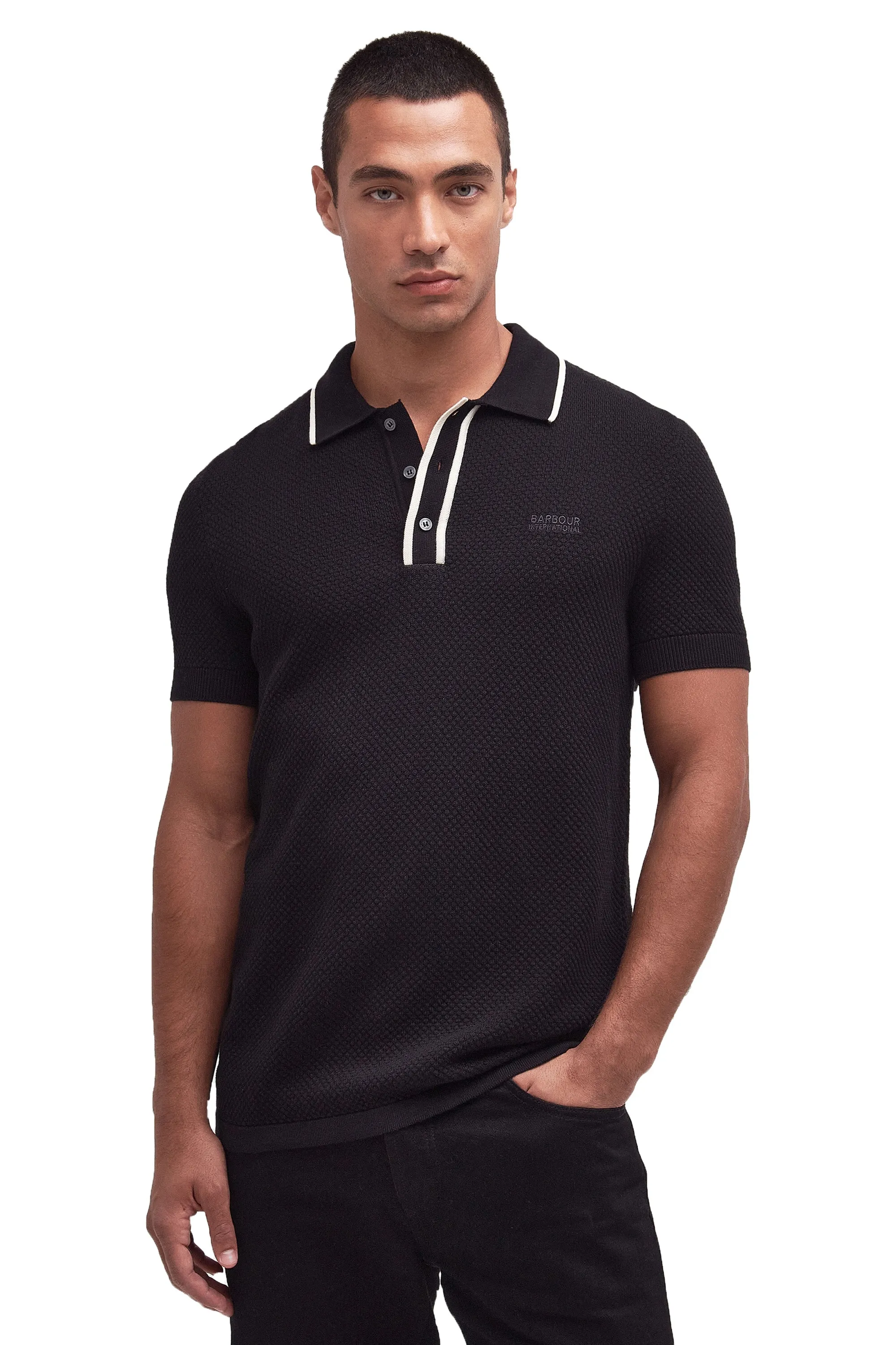 Newgate Knitted Polo Black