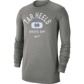 Nike Carolina Long Sleeve Textured Tee - Tar Heels on Gray