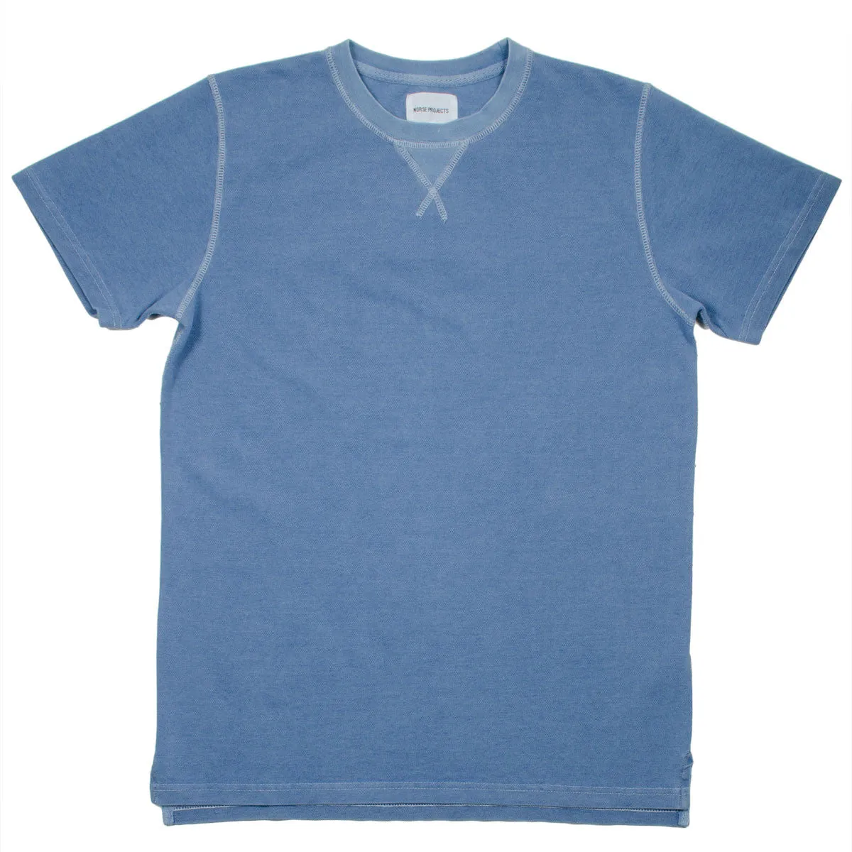 Norse Projects Niels Indigo Piqué Shirt in Light Indigo