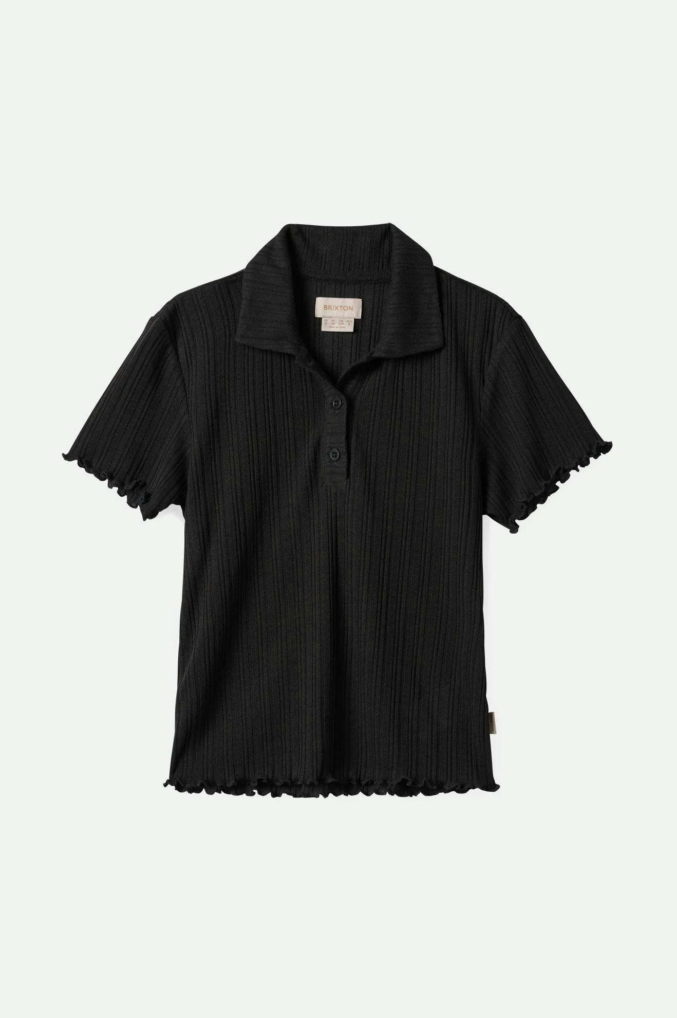 Novelty Ribbed S/S Polo - Washed Black