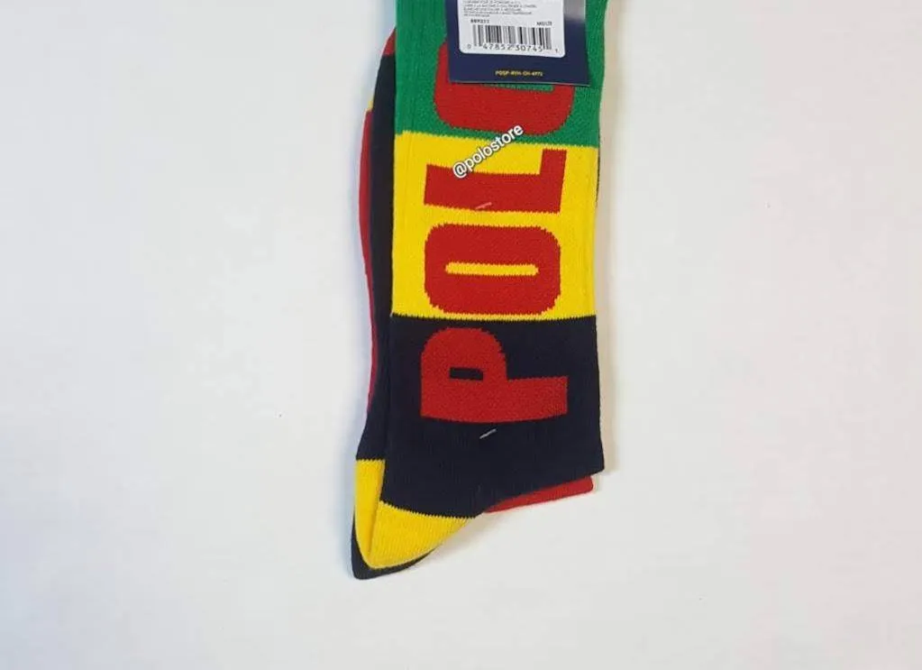 Nwt Polo Ralph Lauren Multi Polo Sport Spellout Socks