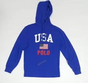 Nwt Polo Ralph Lauren Royal Polo USA Hoodie Long Sleeve Tee