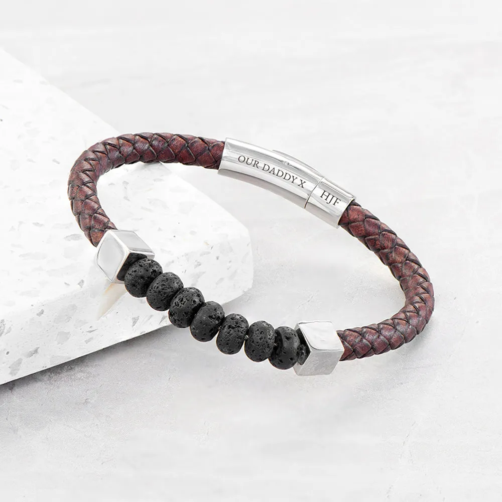 Personalised Leather Beaded Bracelet