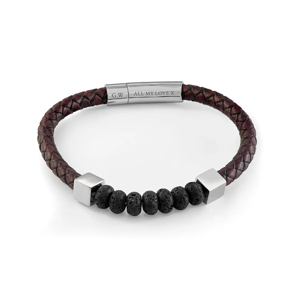 Personalised Leather Beaded Bracelet