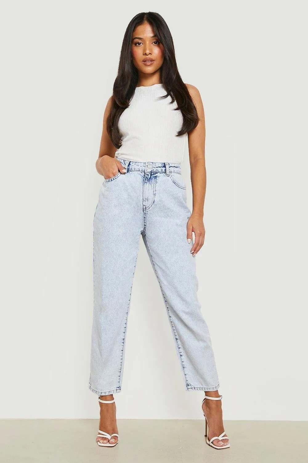 Petite Light Wash Classic Mom Jeans