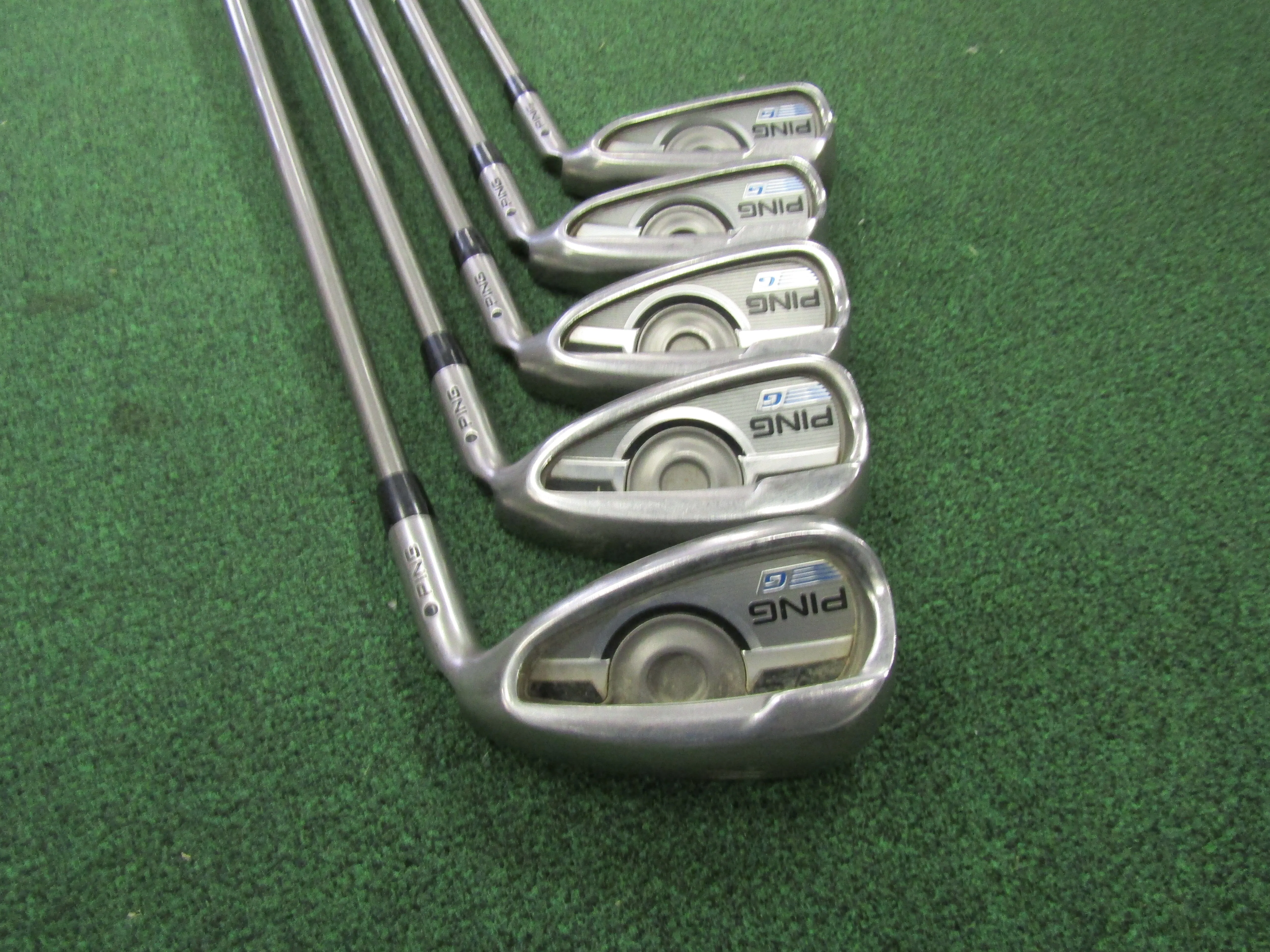 Ping G #6-PW Black Dot Iron Set Stiff Flex Graphite Shaft Men's Right Hand