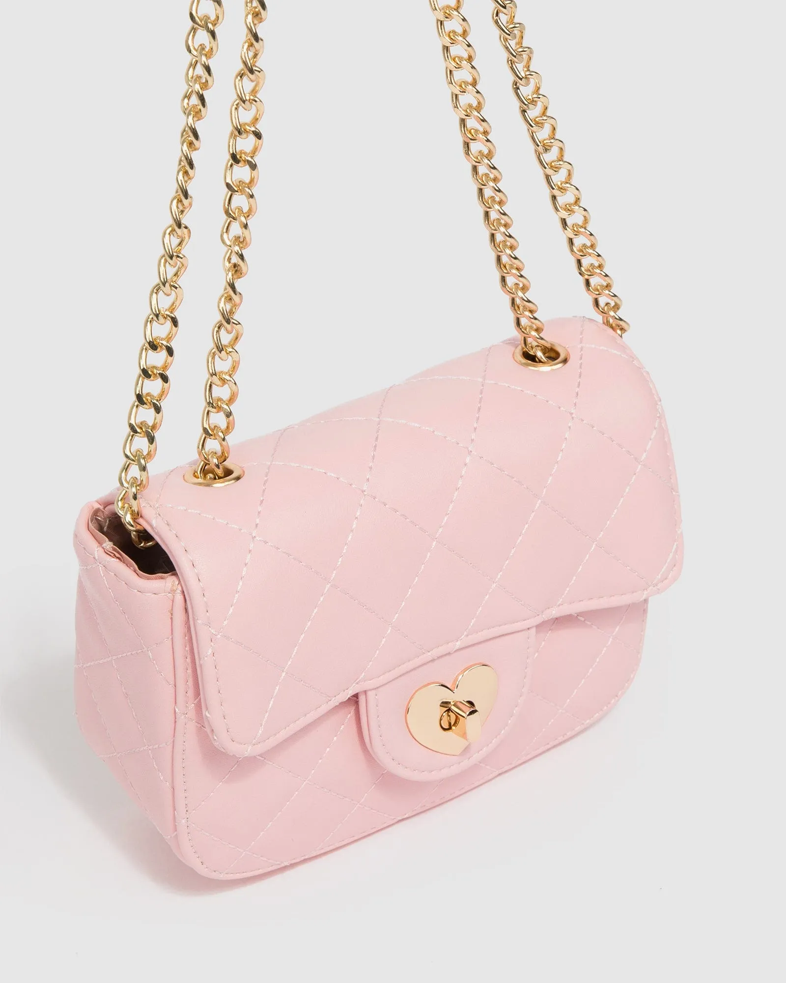 Pink Bella Quilted Crossbody Bag