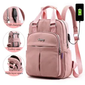 Pink Girls Laptop Backpack with USB Charging Port for Travel, School Bagpack for Teens, Boys and Girls - 2019 School Backpacks