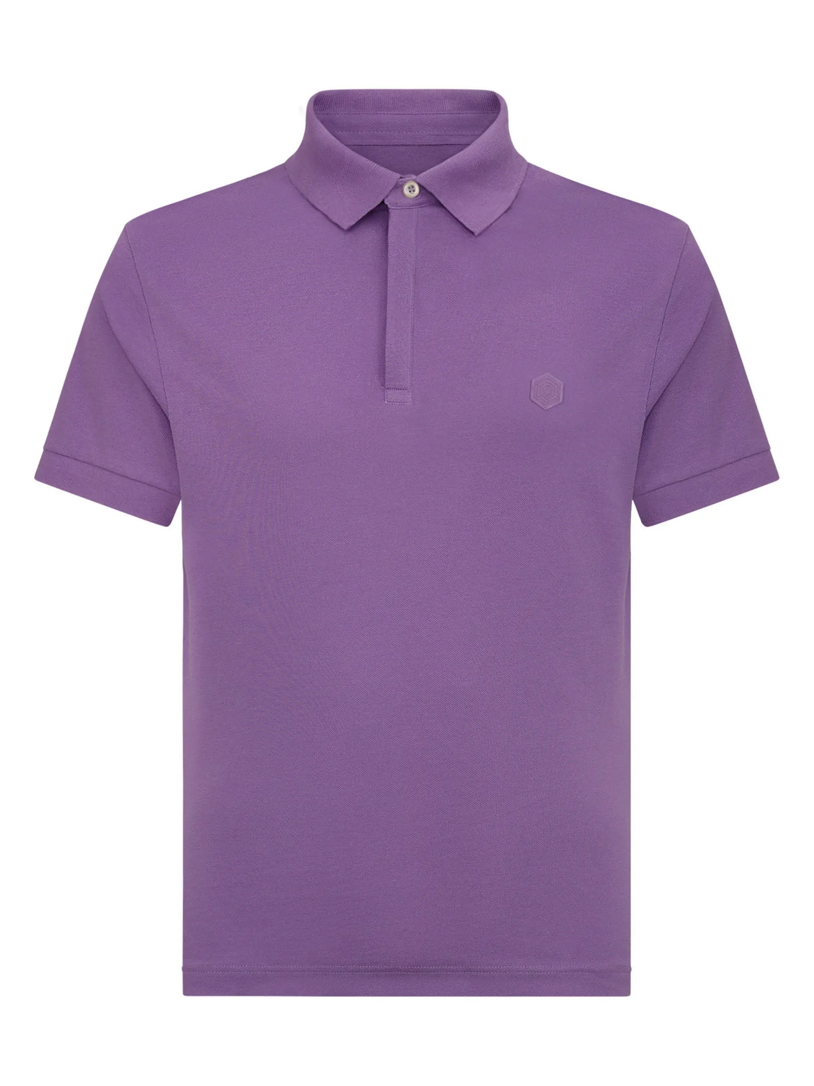 Pique Stretch Polo Shirt in Eco-Friendly Cotton - Dewberry