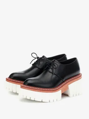 Platform Round Toe Lace Up Oxfords Loafers