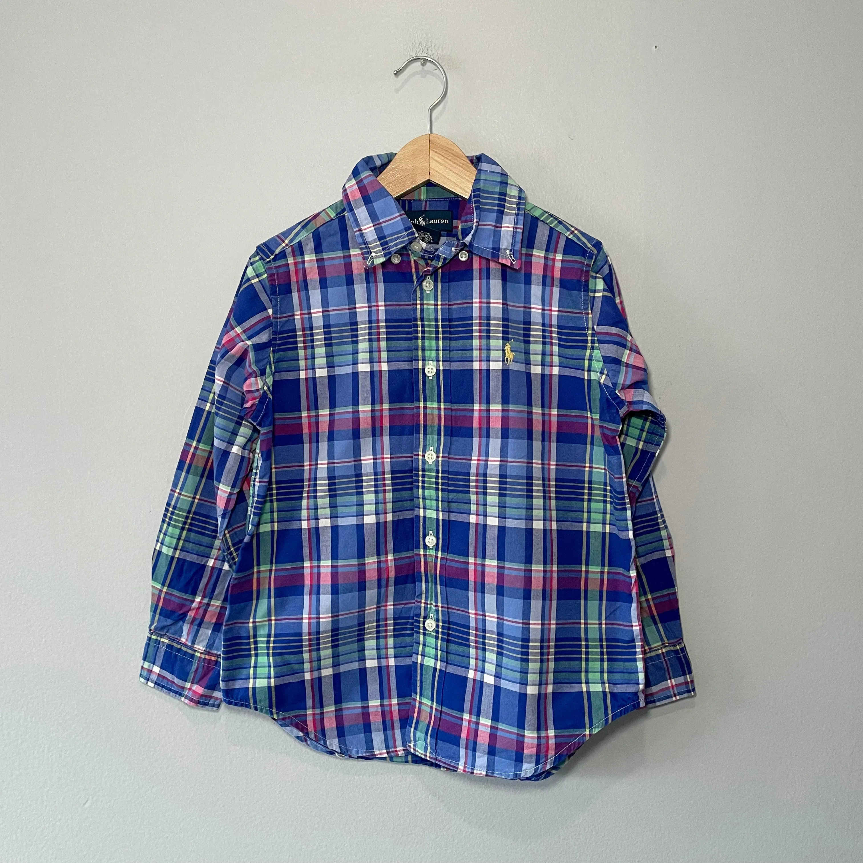 Polo / Plaid shirt / 5Y